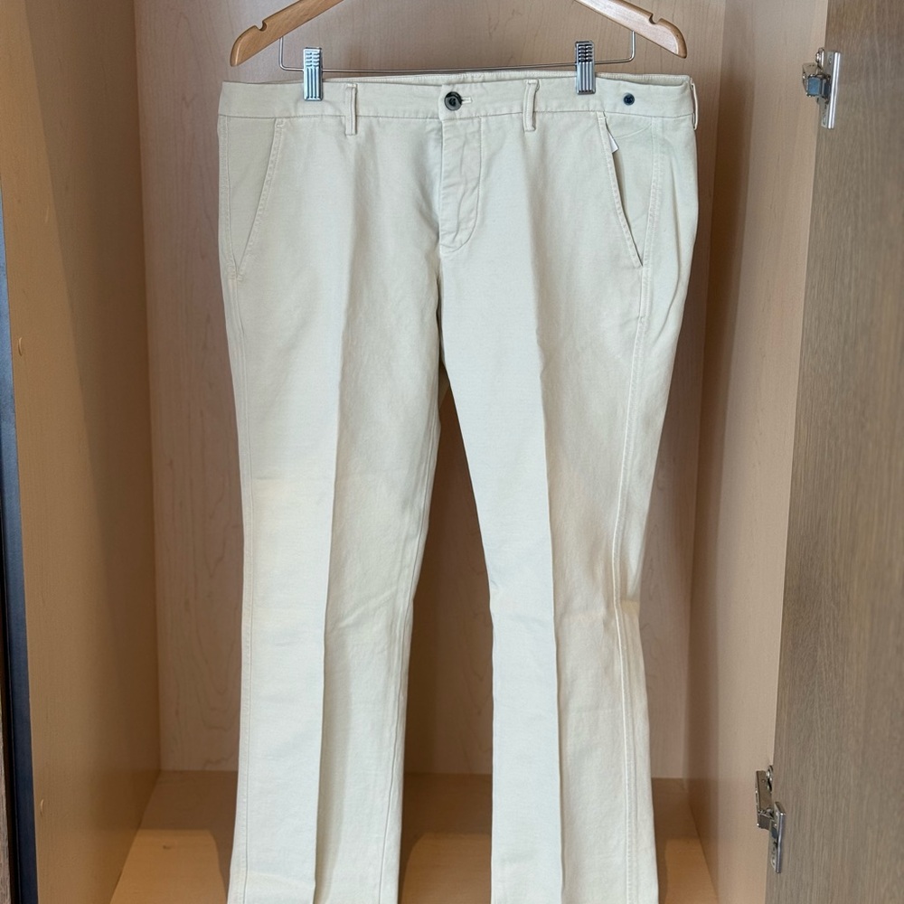 Mason Cream Straight-Leg Chinos